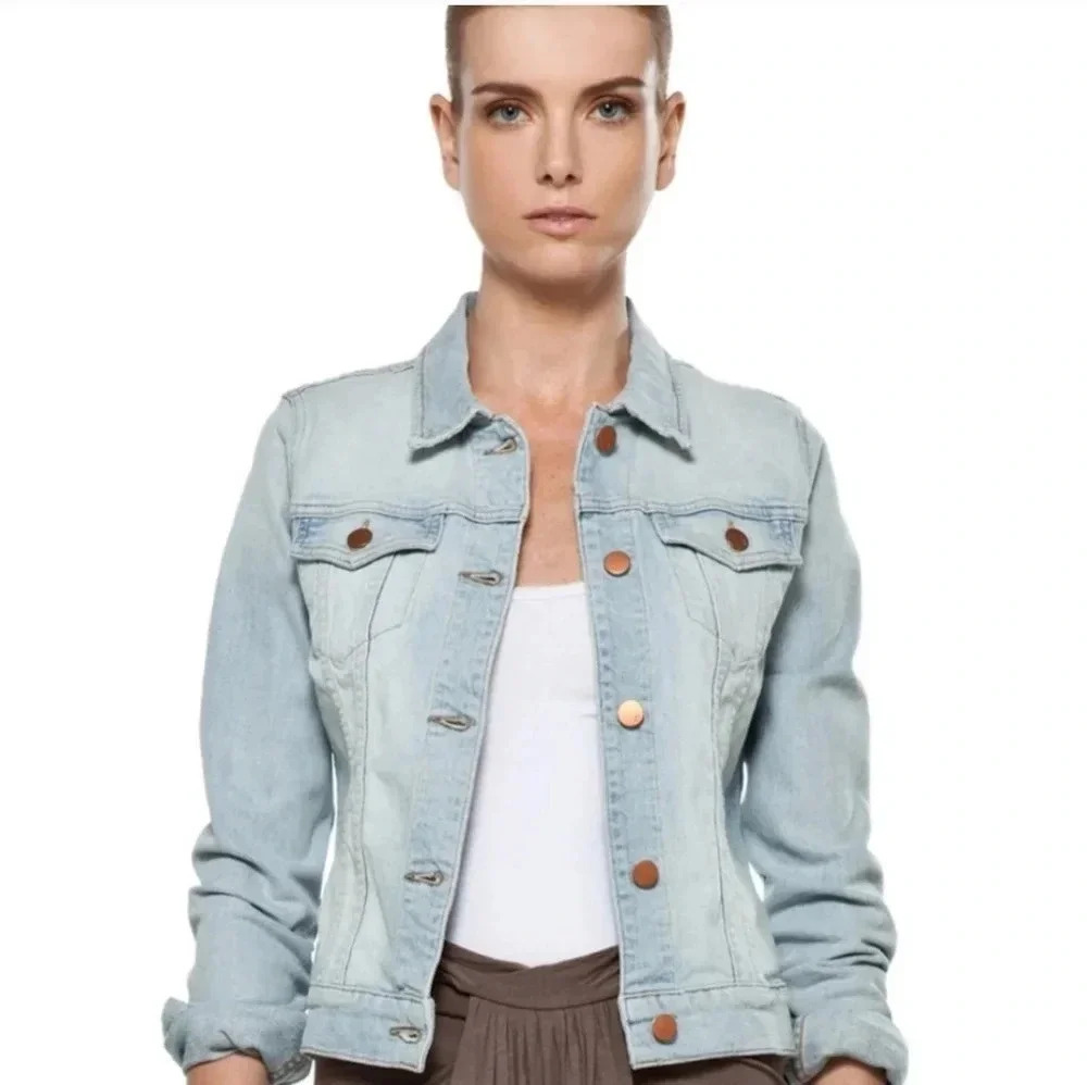 J BRAND Atomic Lightwash Fitted Jean Jacket Sz M